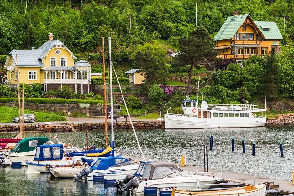 Bibikow, Walter 아티스트의 Sweden-Bohuslan-Gustavsberg-Swedens Oldest Resort-waterfront view작품입니다.